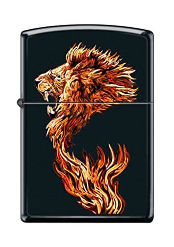 Zippo Lighter- Fire Lion Black Matte Windproof Lighter #Z5046