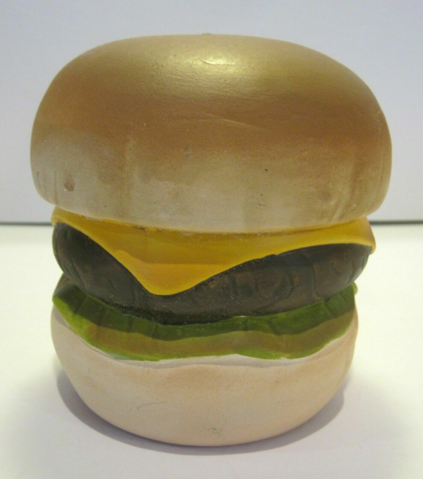 Large Vintage Pottery Ceramic Hamburger Cheeseburger Bank