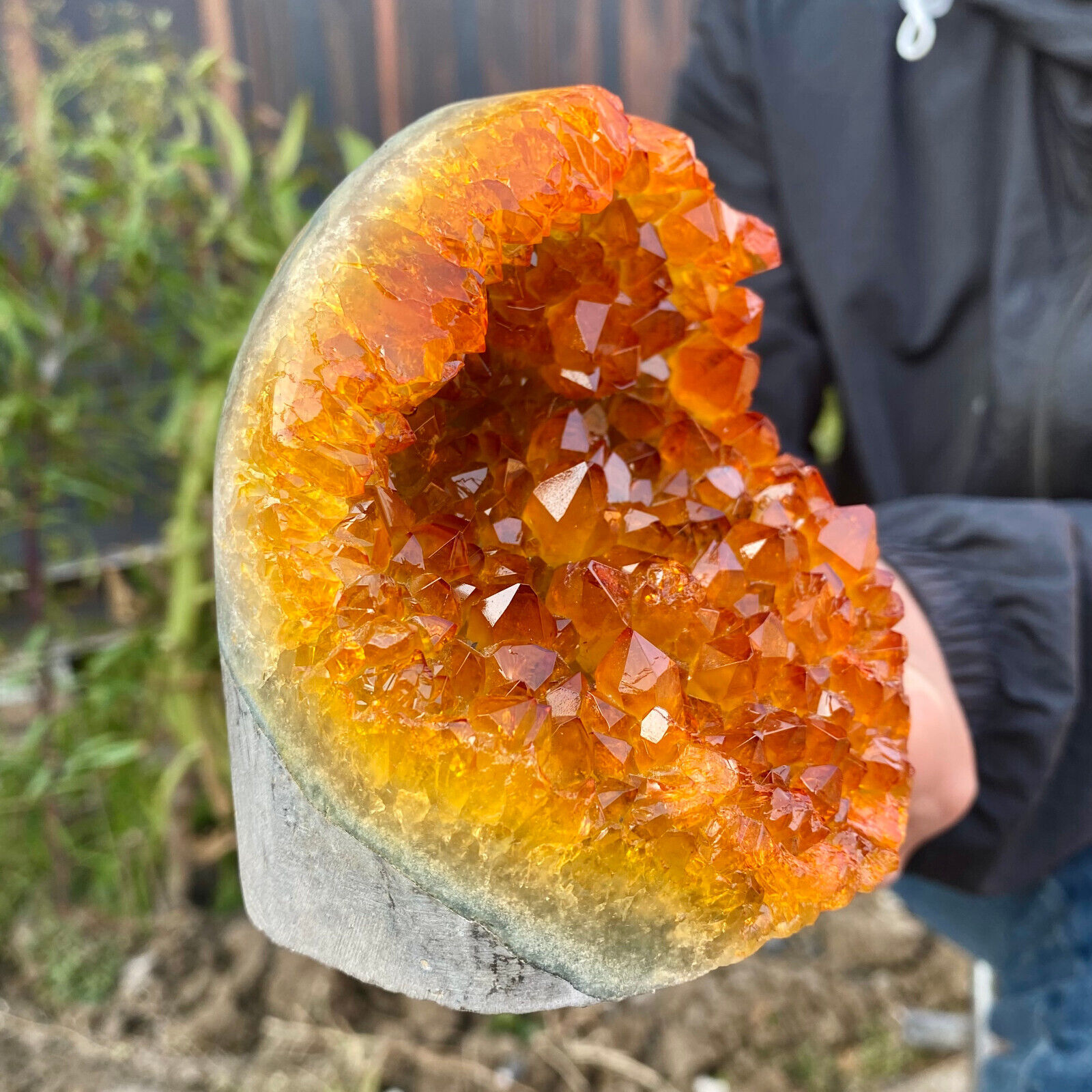 1.6LB Natural citrine geode quartz cluster crystal cathedrals specimen healing
