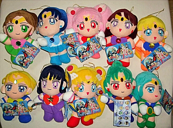 NEW Sailor Moon Plush Doll Lot of 10 Banpresto 1990s Full Set