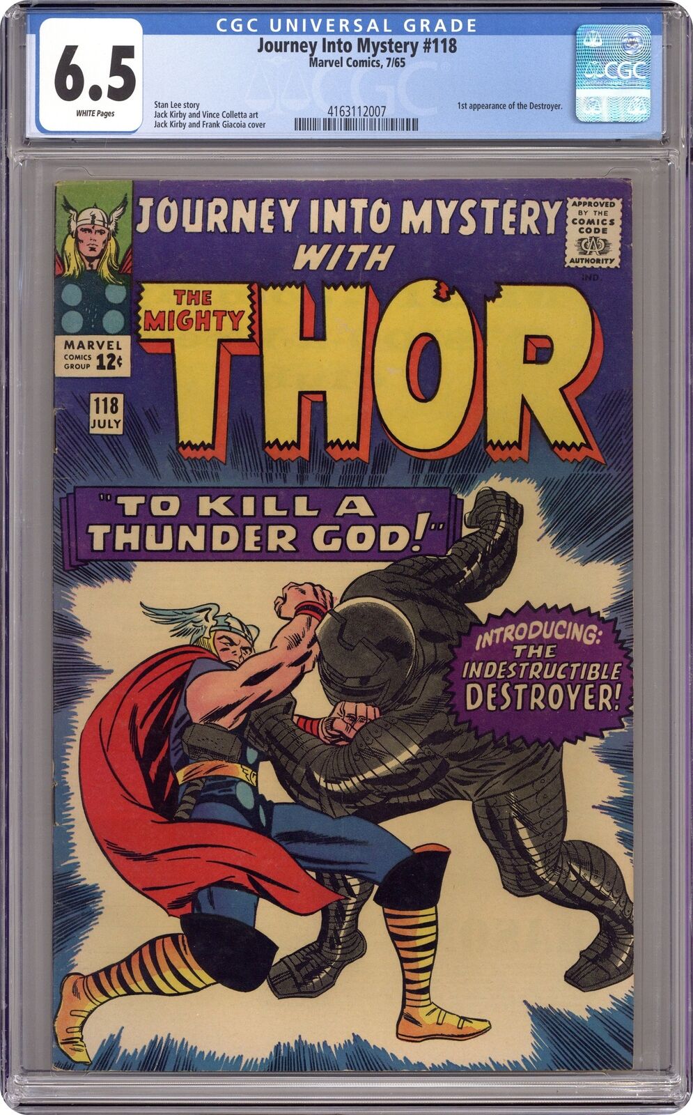 Thor Journey Into Mystery #118 CGC 6.5 1965 4163112007 1st app. The Destoyer