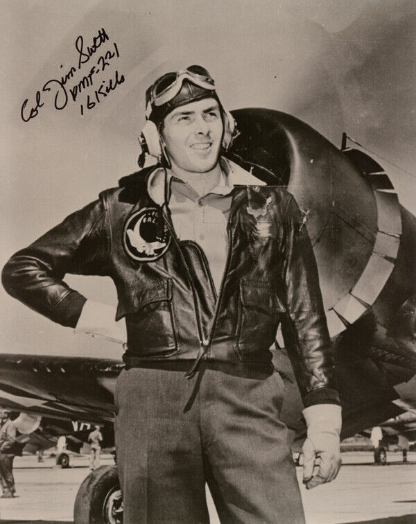 JAMES JIM SWEET SIGNED AUTOGRAPHED 8x10 PHOTO AIR FORCE FIGHTER ACE BECKETT BAS