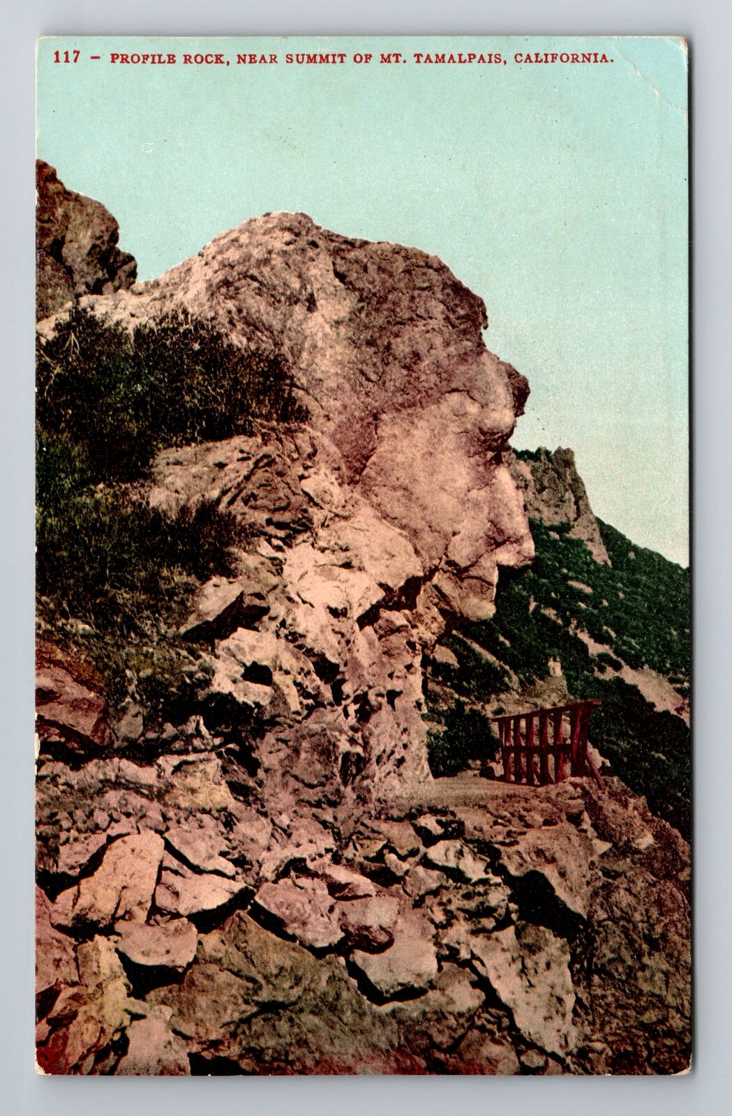 Mt Tamalpais CA-California, Profile Rock, Summit, Antique, Vintage Postcard