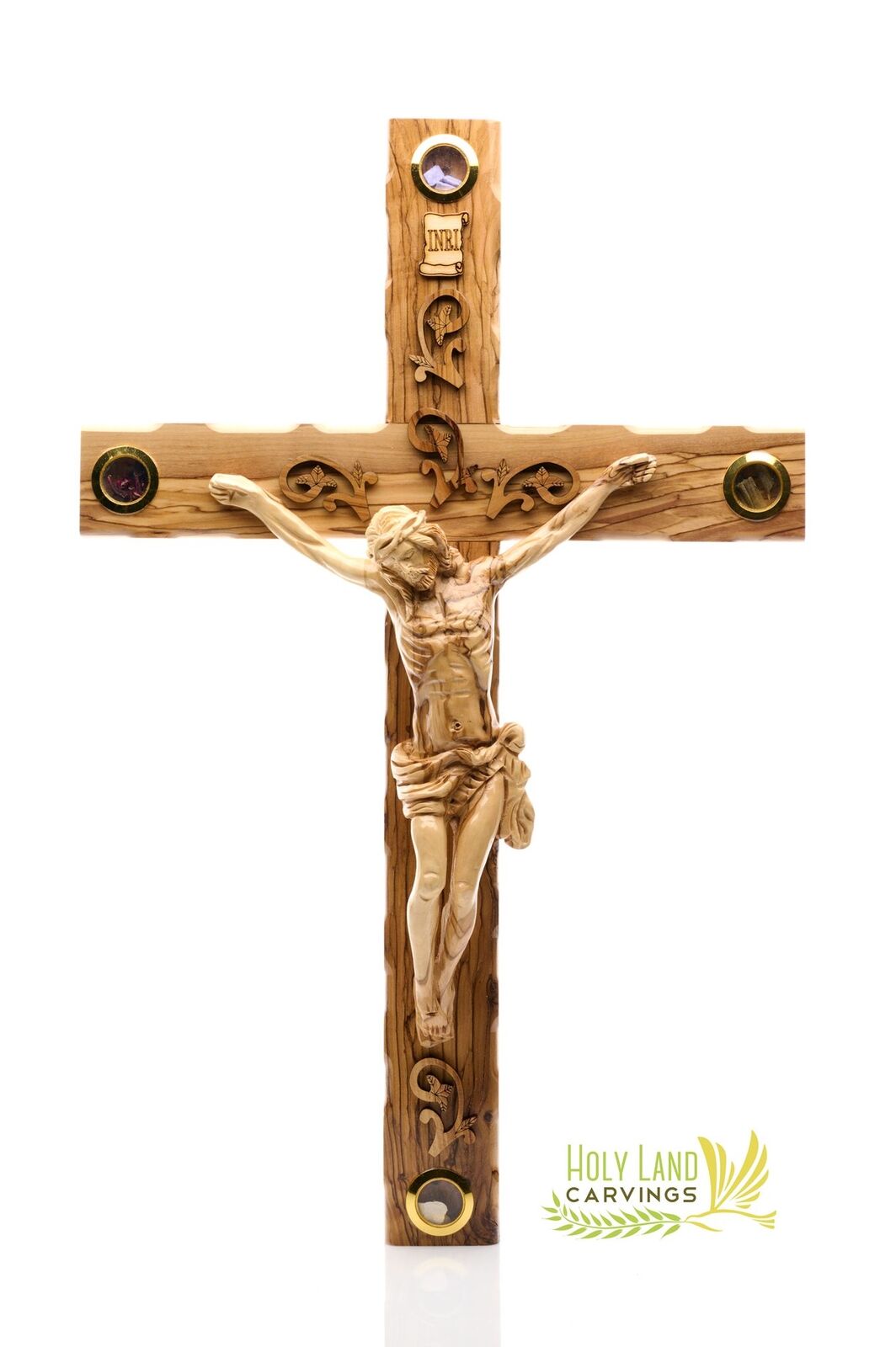 Large Wall Crucifix, 20 Inch Olive Wood Crucifix For Wall 