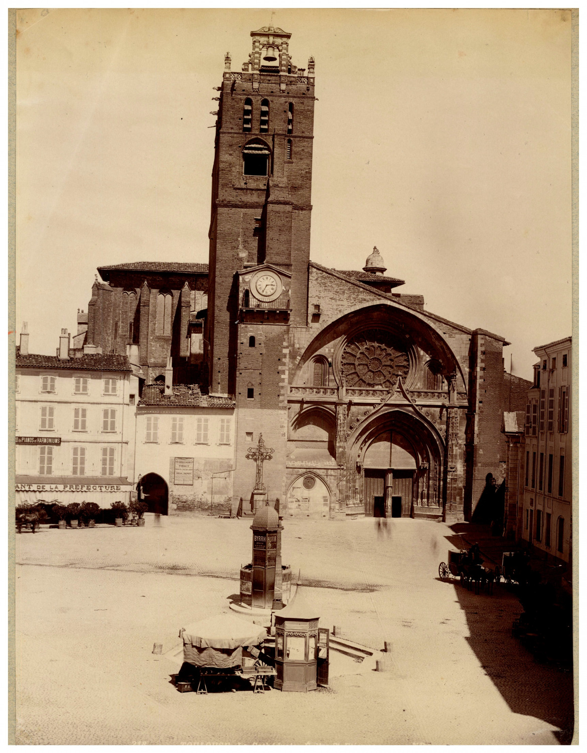France, Toulouse, Cathedral Saint-Étienne vintage print, albumin print print  