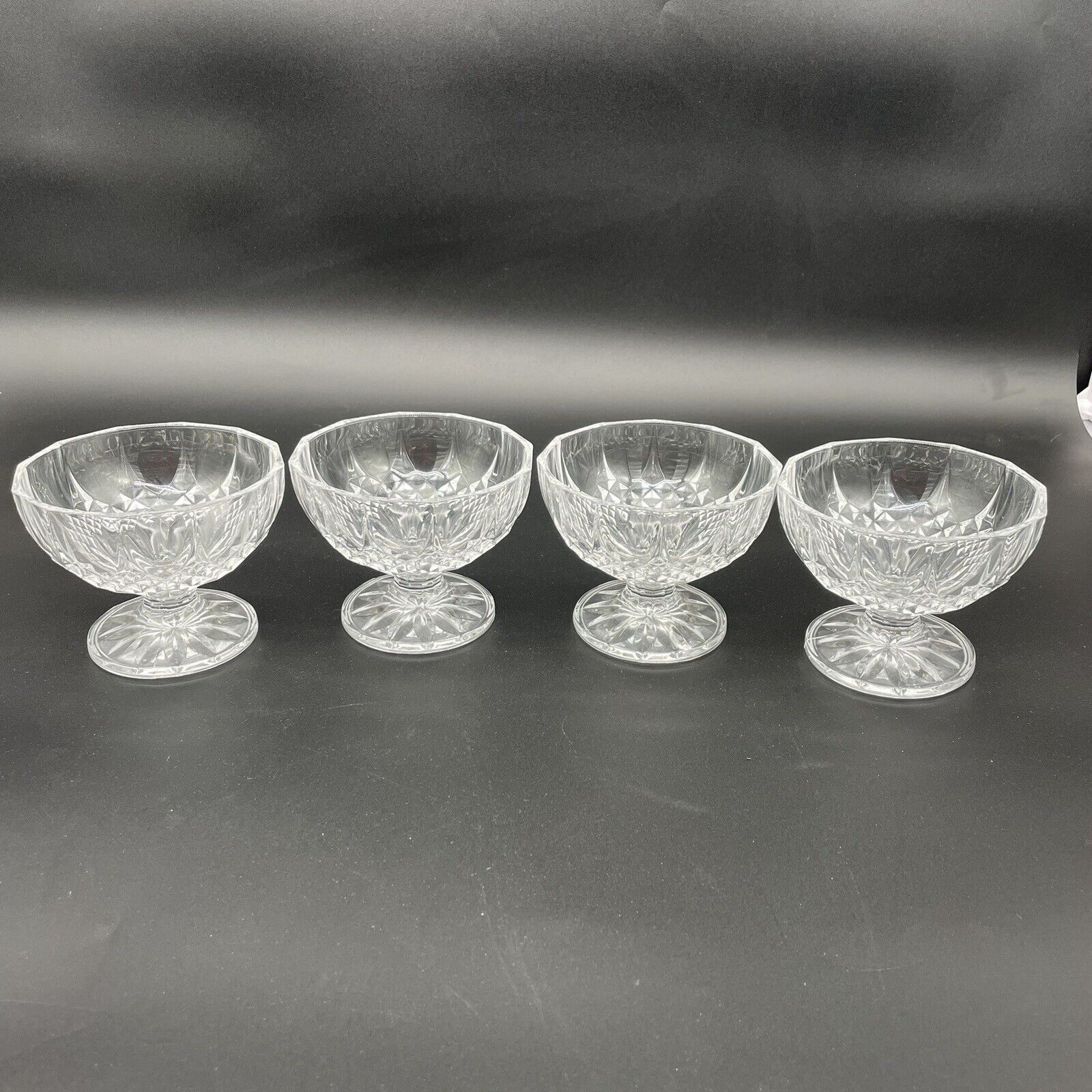 Cristal D'Arques Longchamp Crystal Sherbert Dessert Cups Set of 4