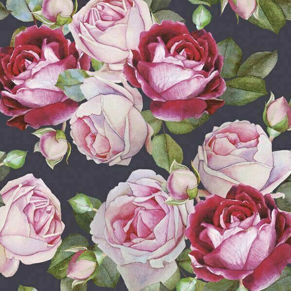 TWO Individual Paper Luncheon Decoupage Napkins Romantic ROSES Rose Flowers