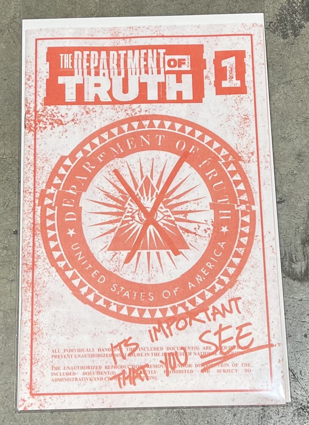 Department of Truth #1 Red C2E2 bootleg Ships 4/29