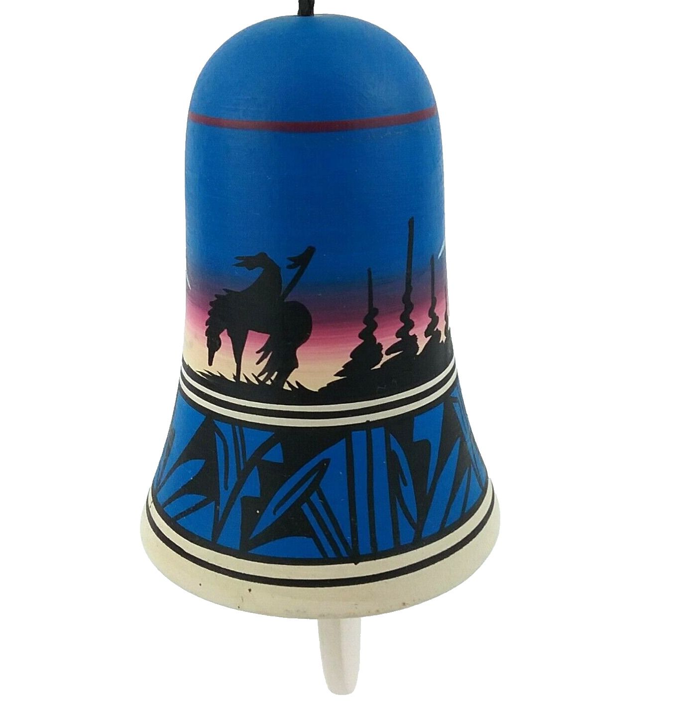 Signed Pottery Bell  Legend of the Native American Hand Painted Outdoor Scene