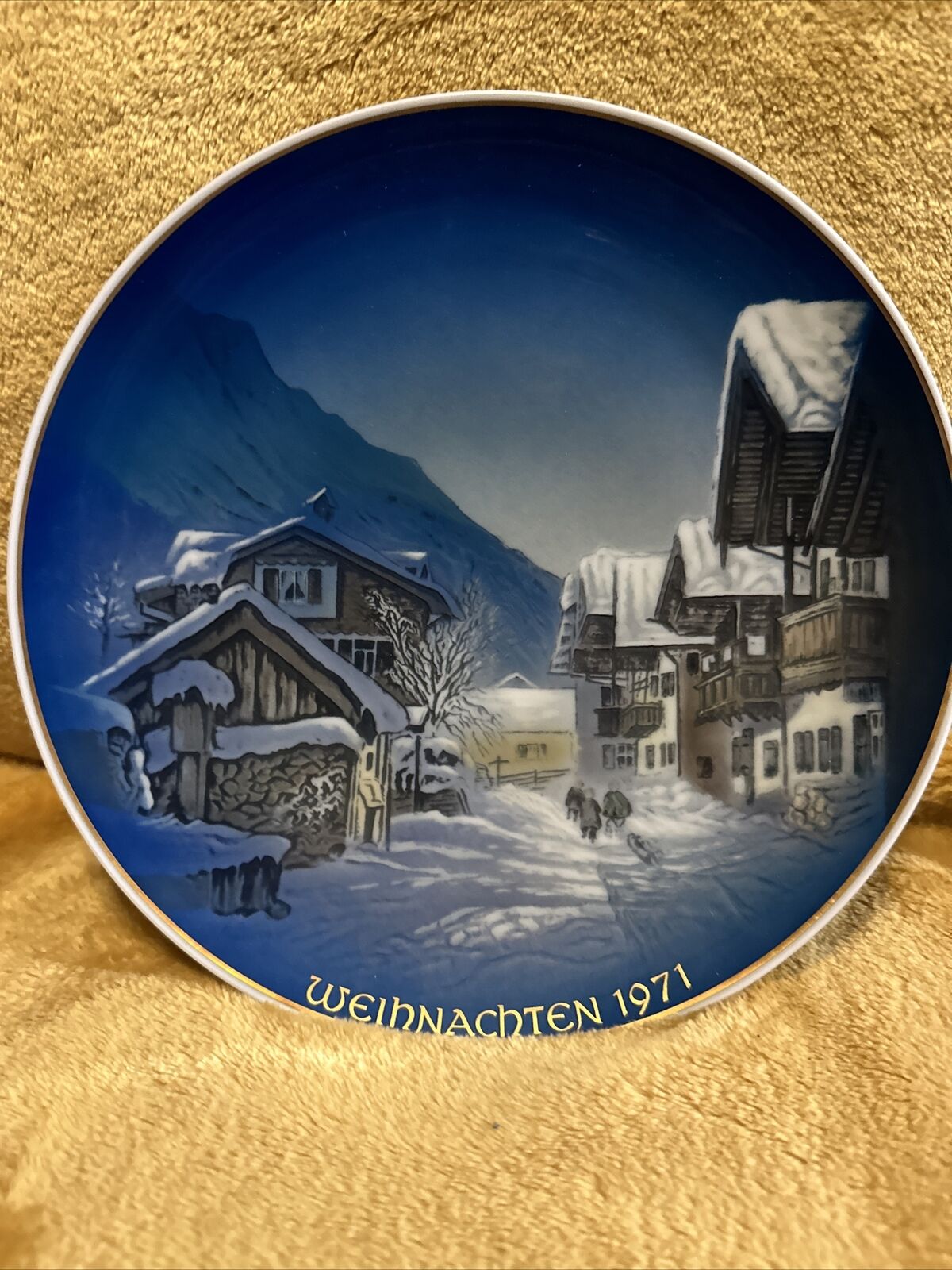 Rosenthal Weihnachten Christmas Collector Plate 1971 Germany Blue 8 1/2”
