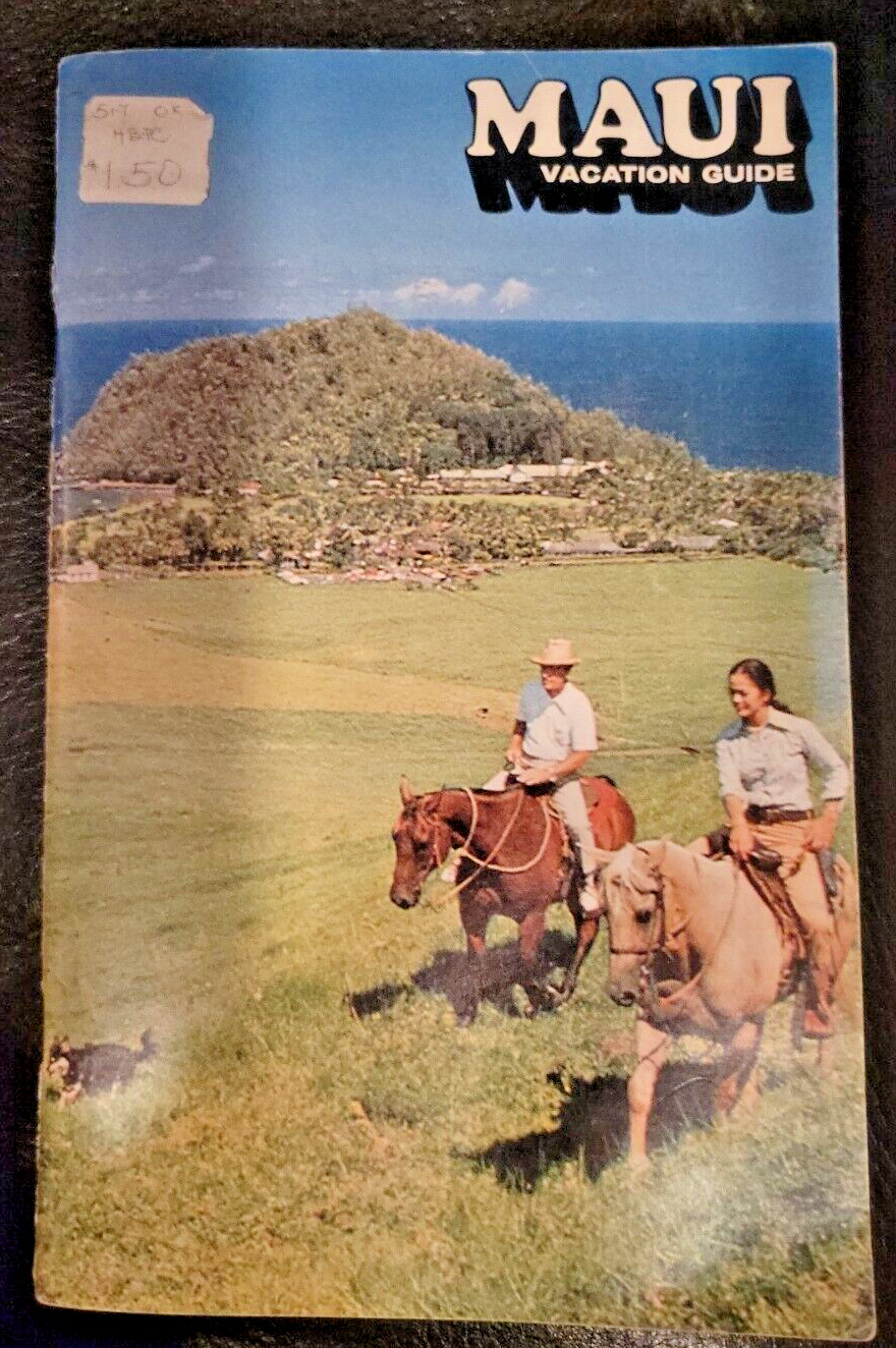 VINTAGE LAHAINA Advertising  Maui vacation Guide 1975 Postcard Book