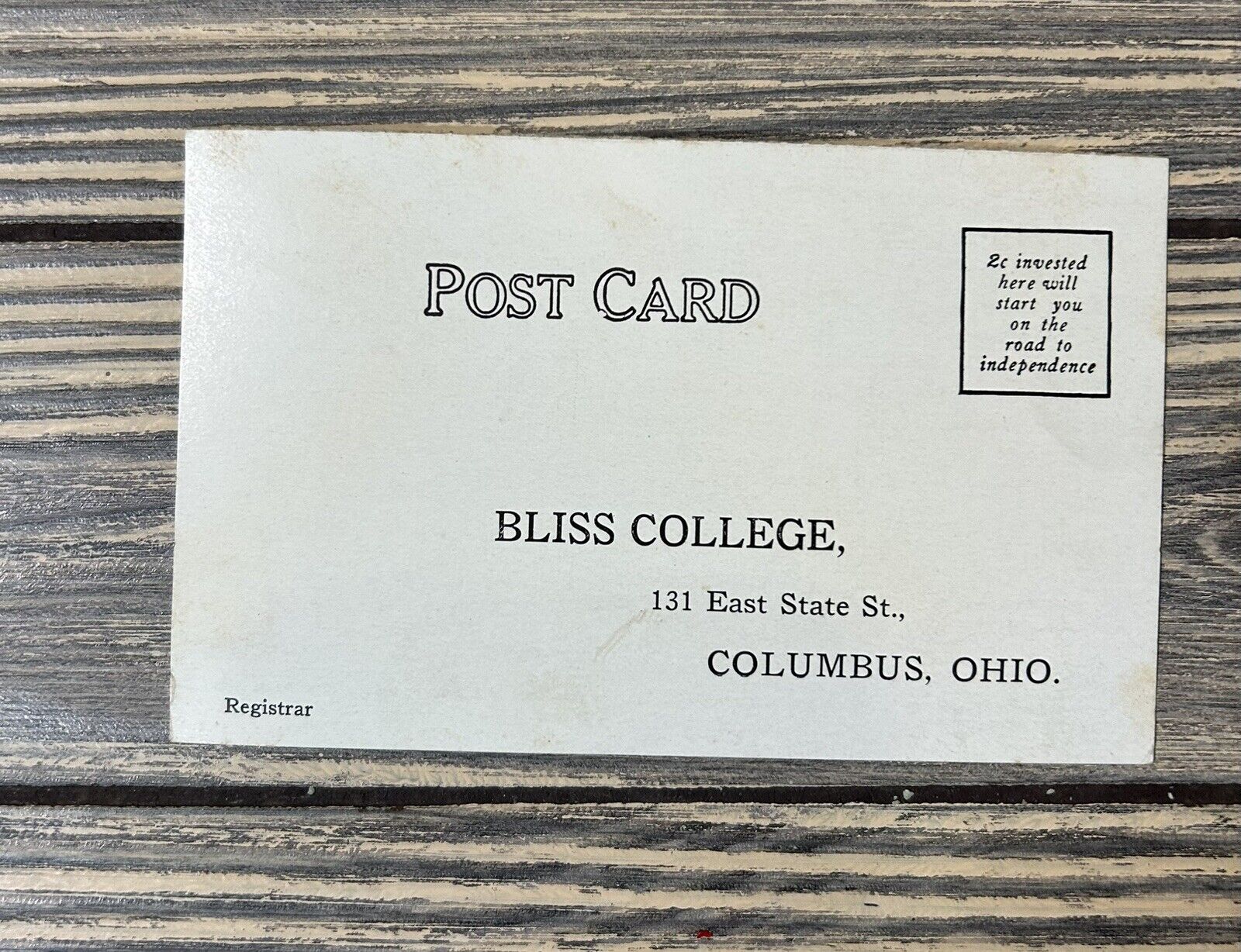 Vintage Bliss College Post Card 
