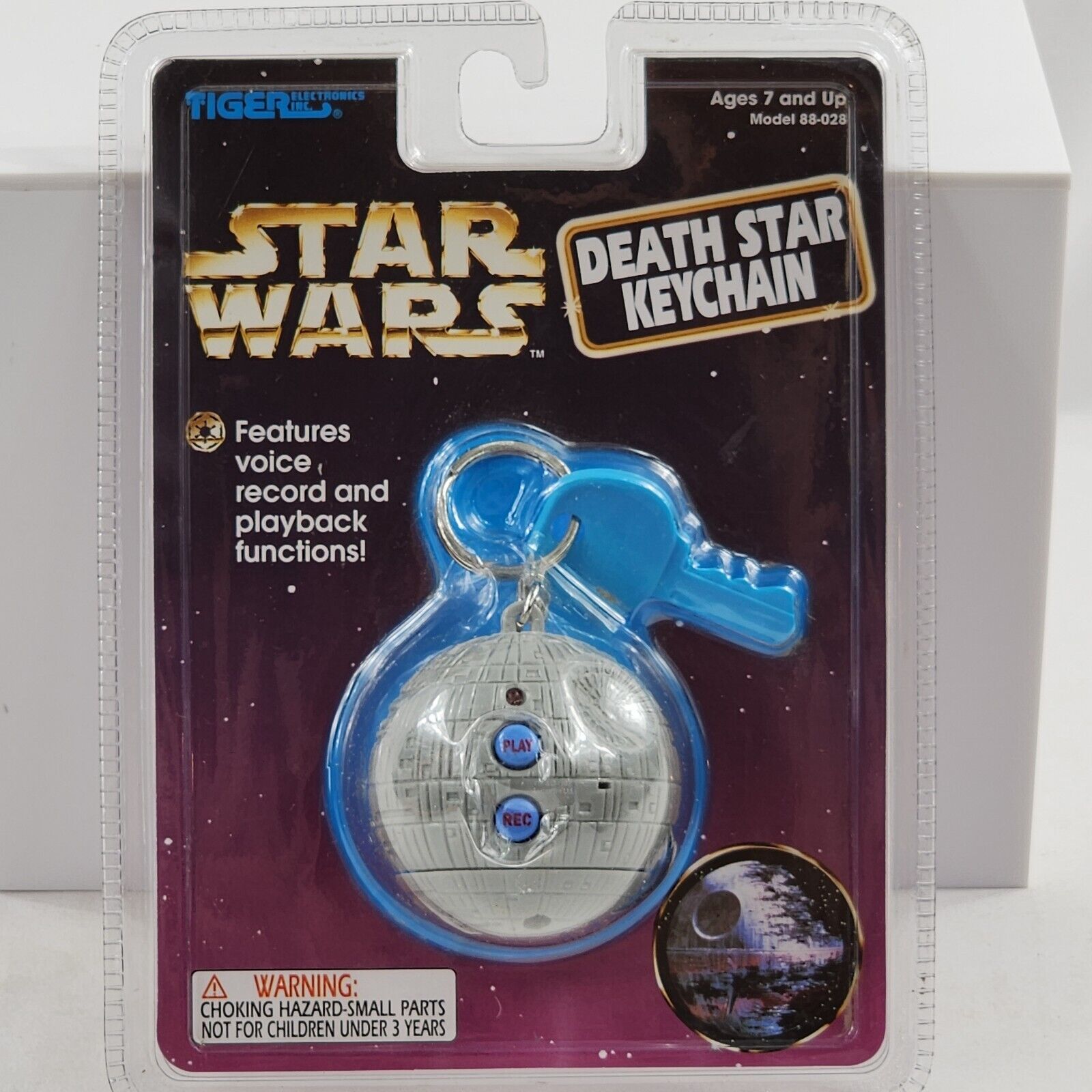 Vtg 1997 Star Wars Death Star Keychain Tiger Electronics Rare Voice Record New
