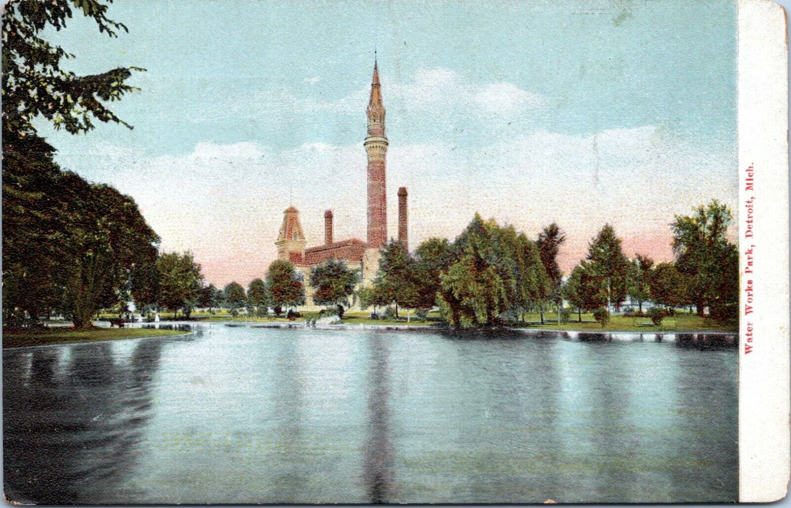 Detroit Michigan Postcard Water Works Park 1910 BI