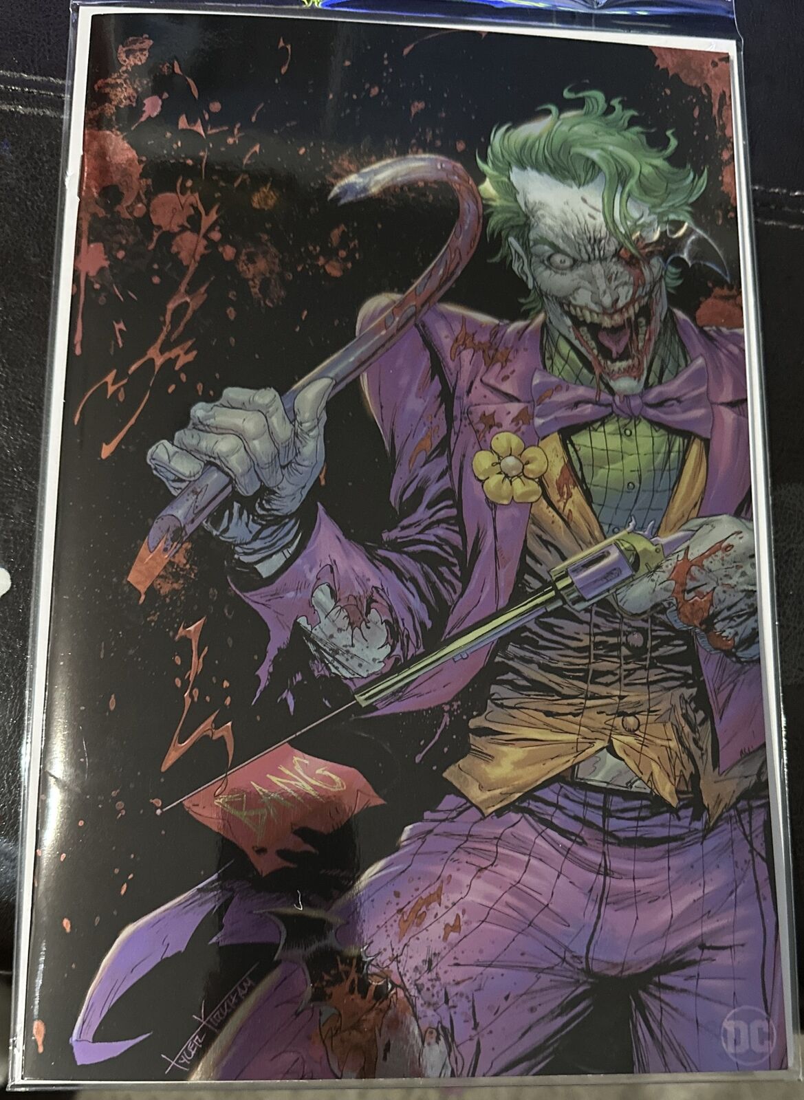 Batman #251- Tyler Kirkham “Joker Battle Damage”Virgin Foil; NYCC 2023 Exclusive