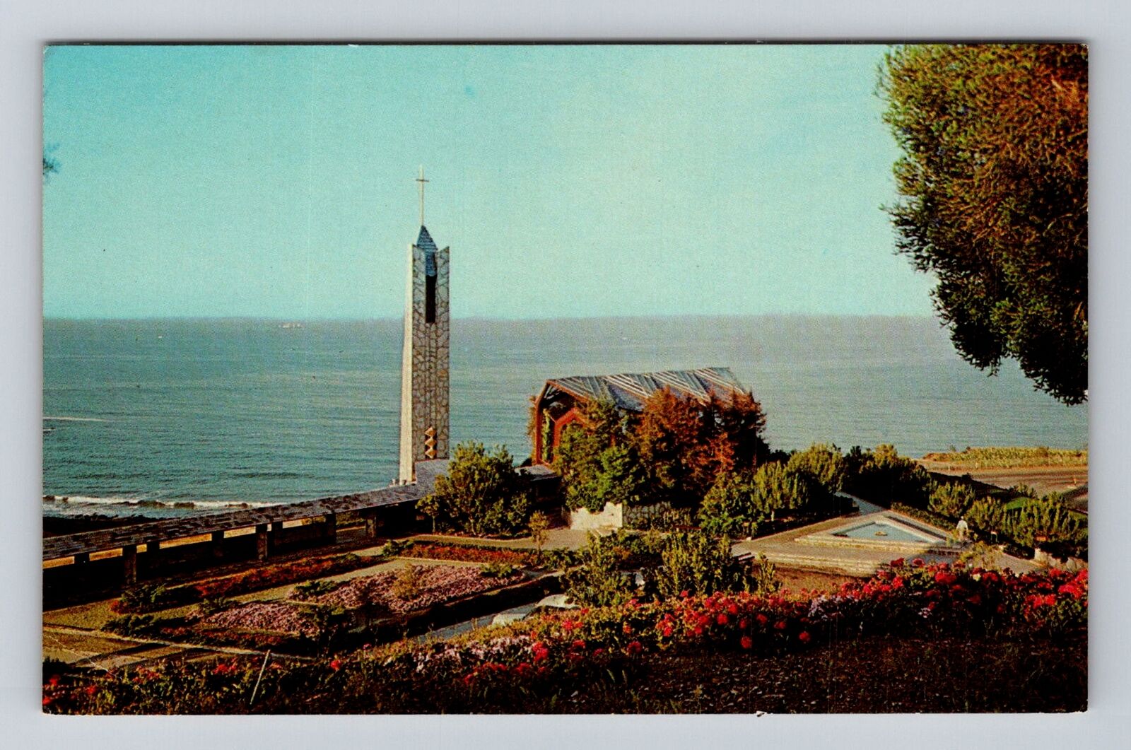 Portuguese Bend CA-California, The Wayfarers' Chapel, Religion Vintage Postcard