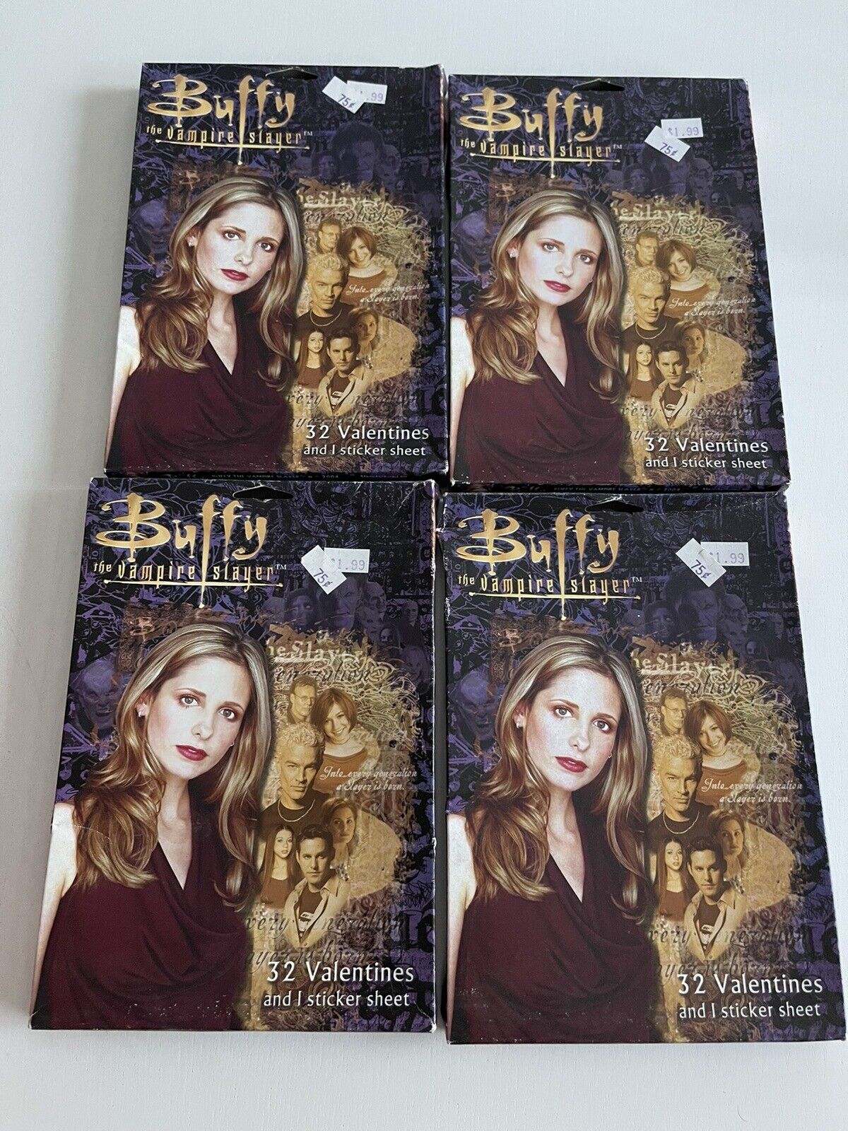 4x Buffy the Vampire Slayer 2004 Valentine's Day Cards + Stickers UNOPENED New