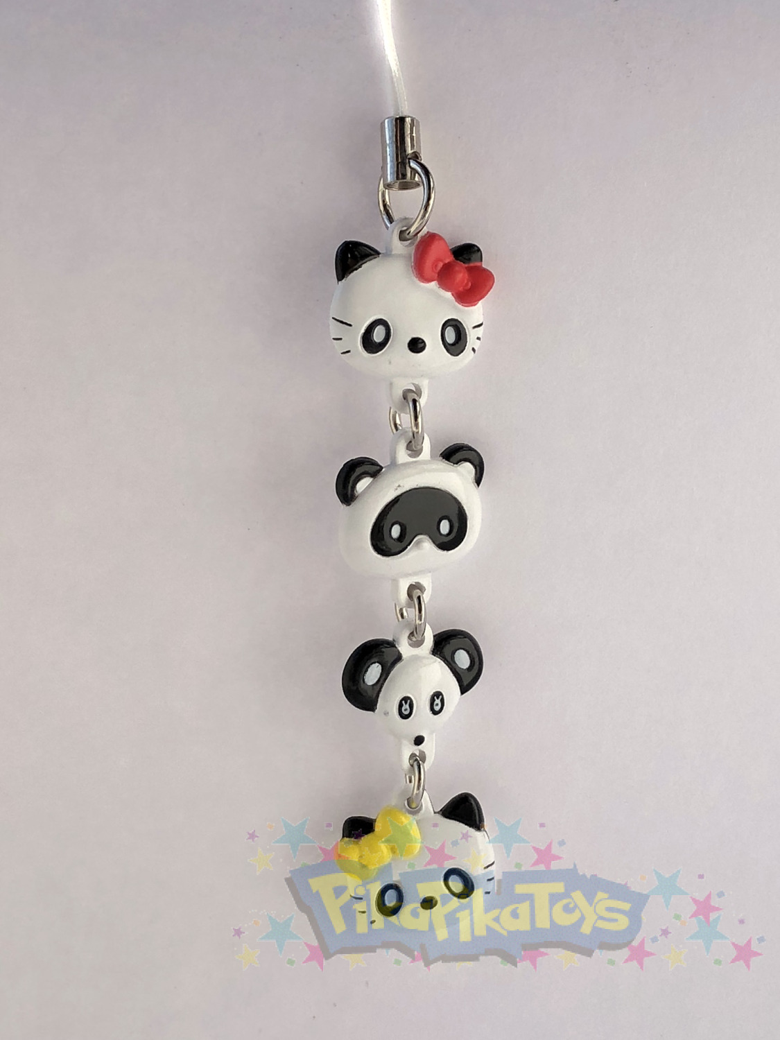 Sanrio Hello Kitty Panda Mascot Figure Charm Strap - White Head Set