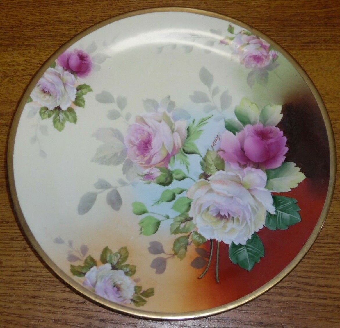 O&EG Oscar & Edgar Gutherz Royal Austria Floral Porcelain Charger - 12 3/4\