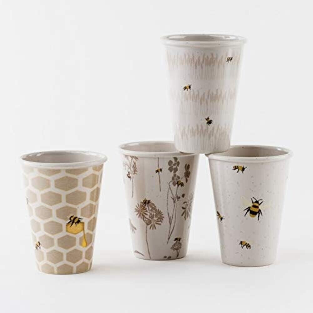 One Hundred 80 Degrees  Busy Bees Melamine Cups - Set of 4 #ME0274