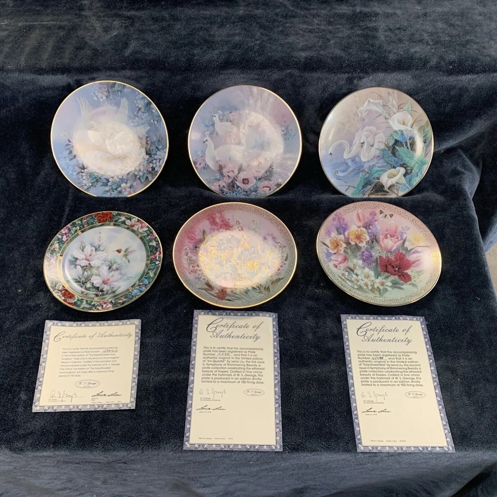 collector lena liu plates bradford exchange Lot (6) Brand New In Boxes. Humming