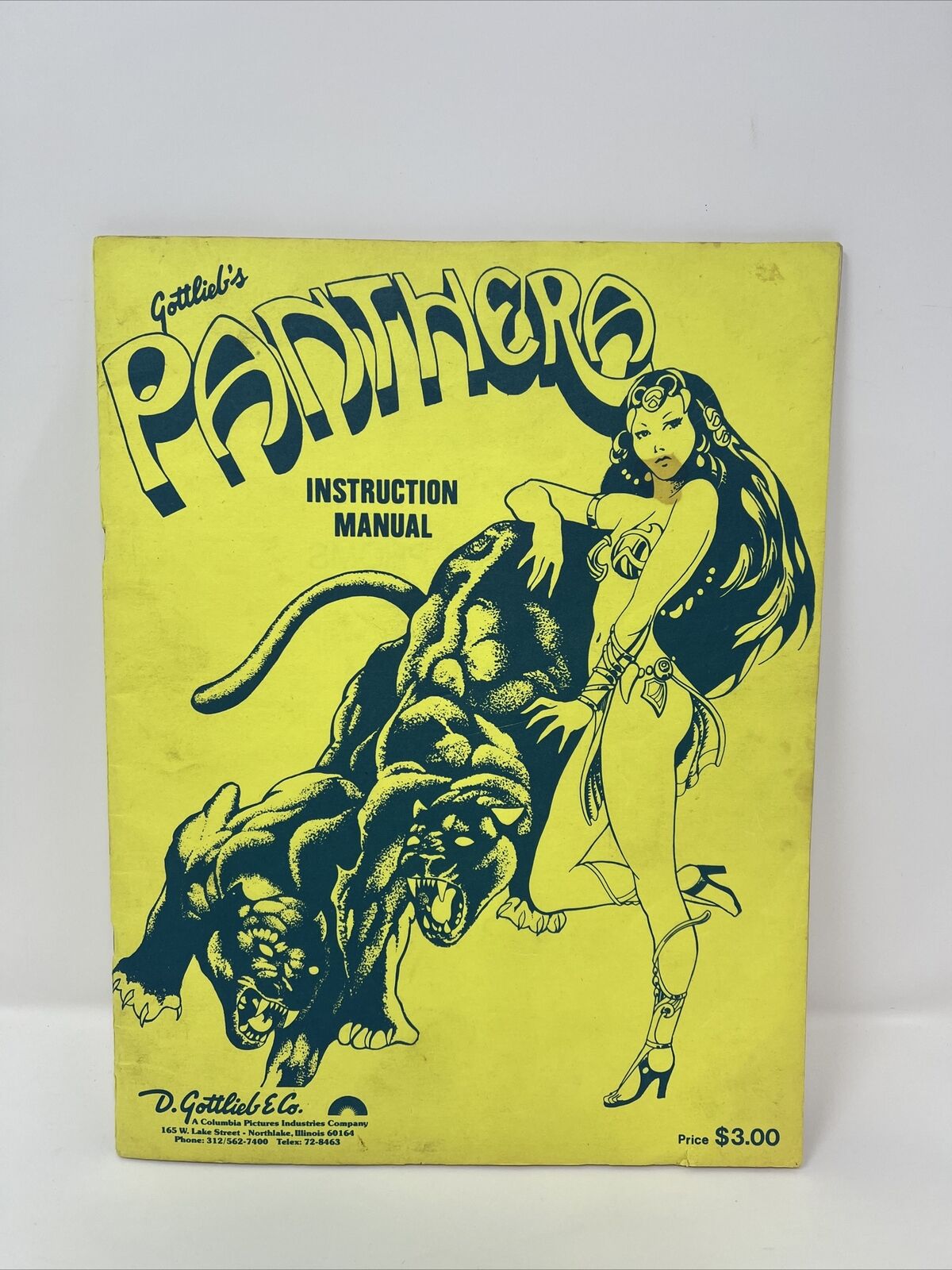 Vintage Gottlieb Panthera Pinball Machine Original Manual Schematics