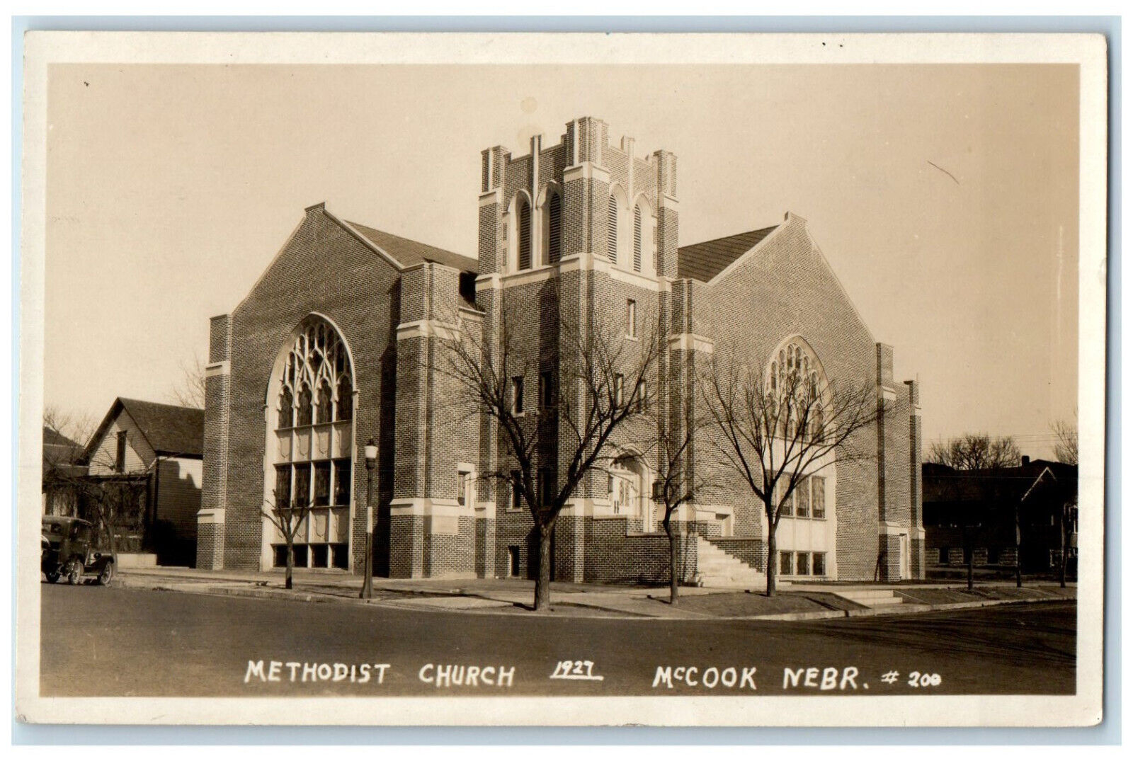 1927 Methodist Church McCook Nebraska NE Vintage Posted RPPC Photo Postcard