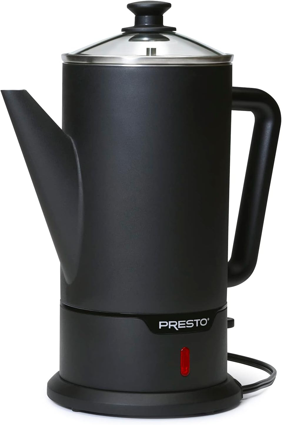 02815 12-Cup Cordless Stainless Steel Coffee Percolator - Modern Design, Easy Po