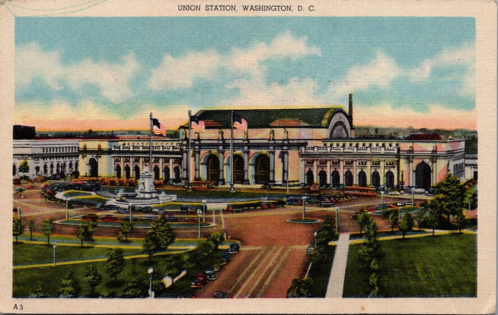 Vintage Union Station Washington DC 1944 Soldier Mailed Postcard D344
