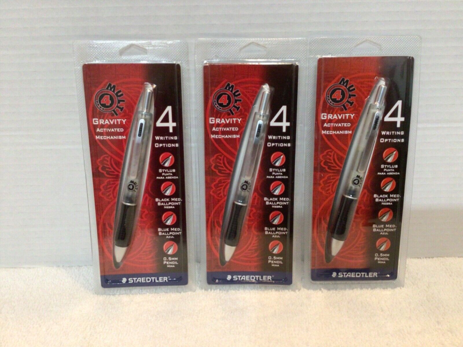 Staedtler Multi 4 Gravity Activated Mechanism Sytlus Ballpoint Pencil Lot of 3