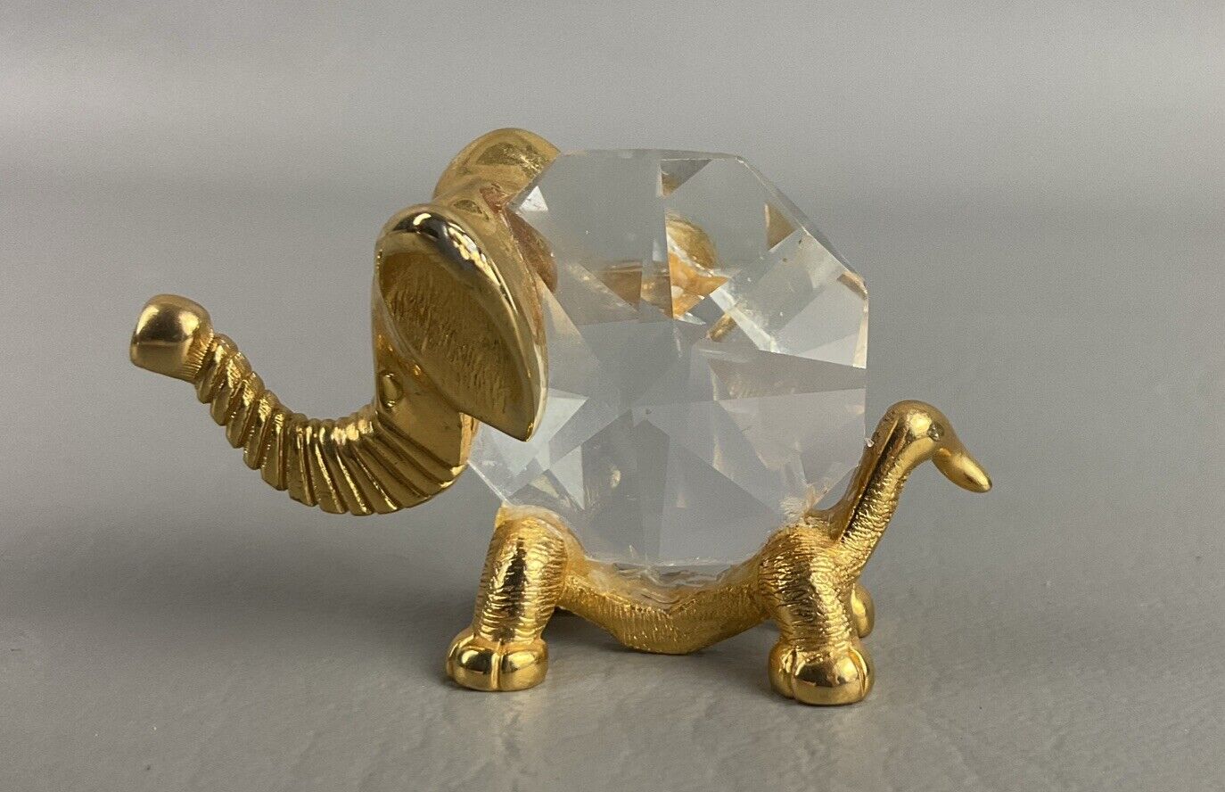 Vintage Swarovski Crystal Trimlite -  Elephant  with Gold Trim