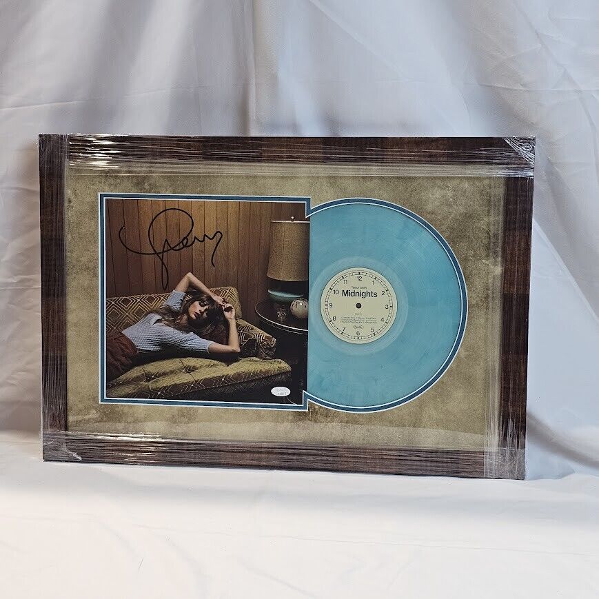 Taylor Swift Signed autographed Midnights LP Moonstone Blue Vinyl  JSA Certified
