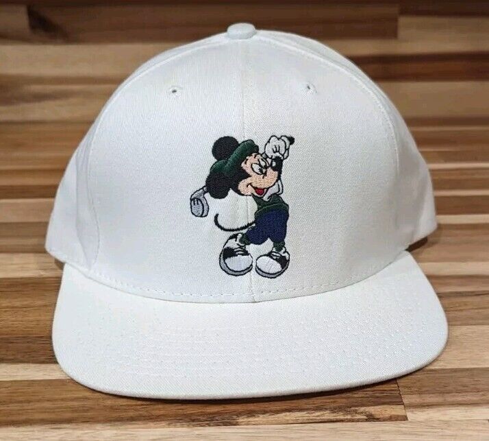 Vintage Disney Pro Collection Mickey Mouse Golf Strapback Hat White New With Tag