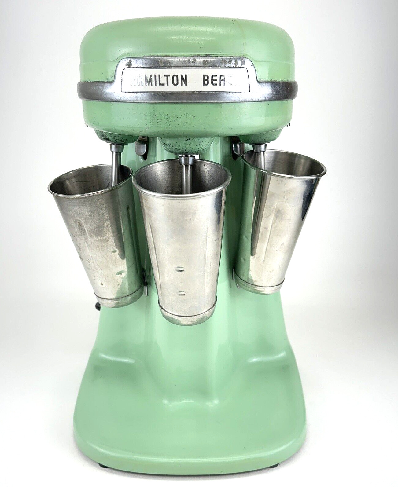 VTG Hamilton Beach 40DM Milkshake Malt Mixer Jadeite Triple Head Drink Mixer