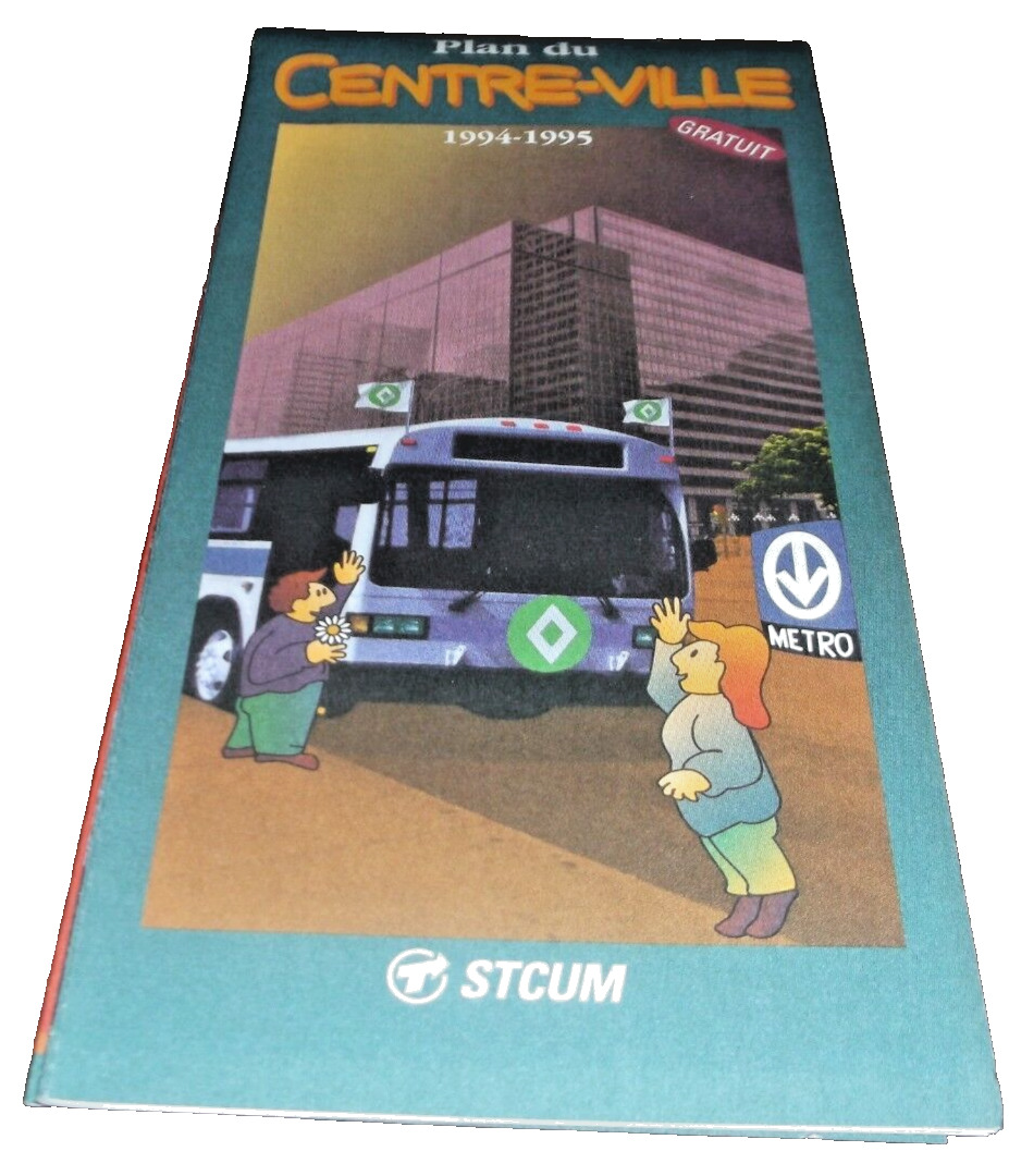 1994-1995 STCUM MONTREAL PLAN DU CENTRE-VILLE BROCHURE