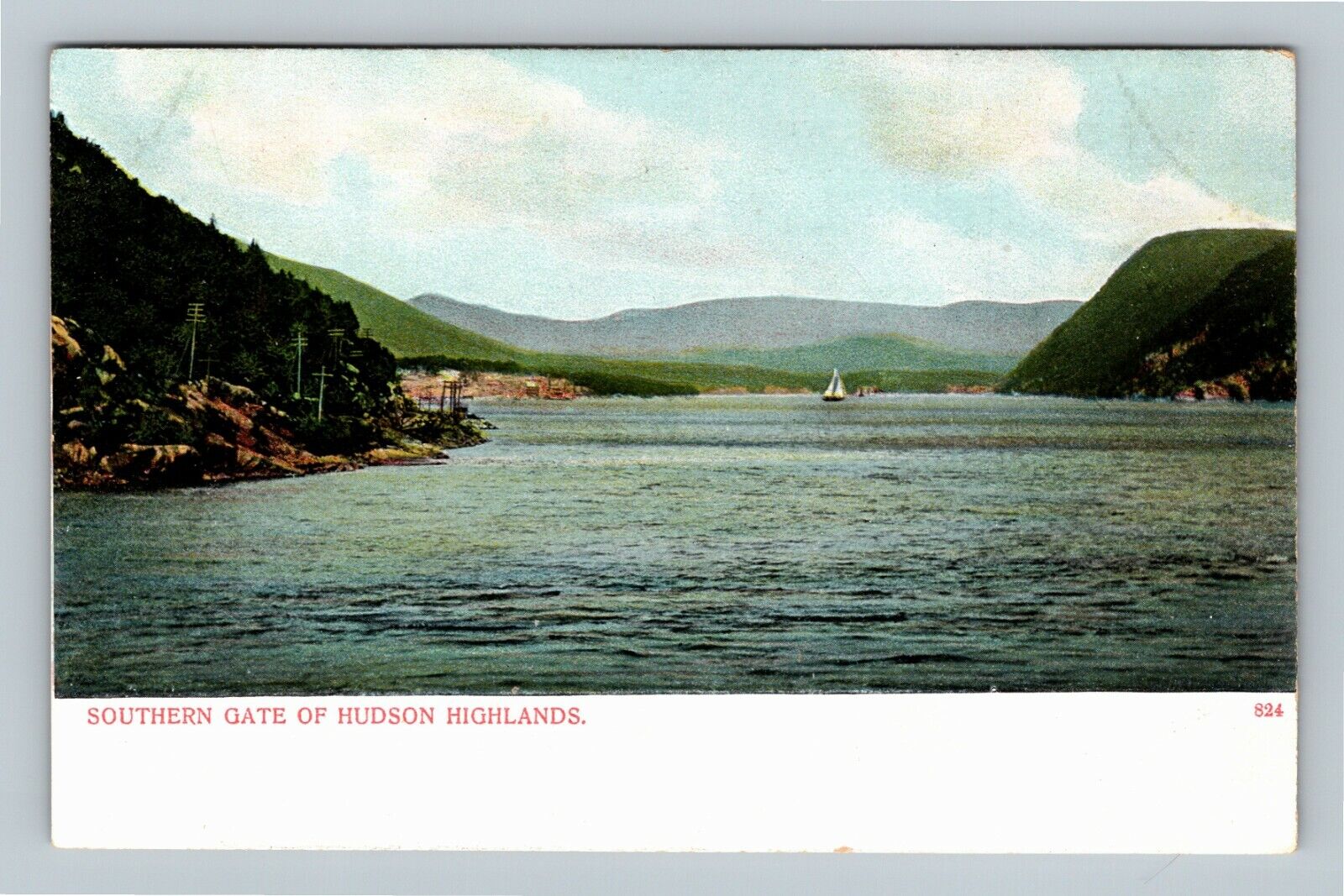 Hudson Highlands NY, Southern Gate Hudson River New York c1905 Vintage Postcard