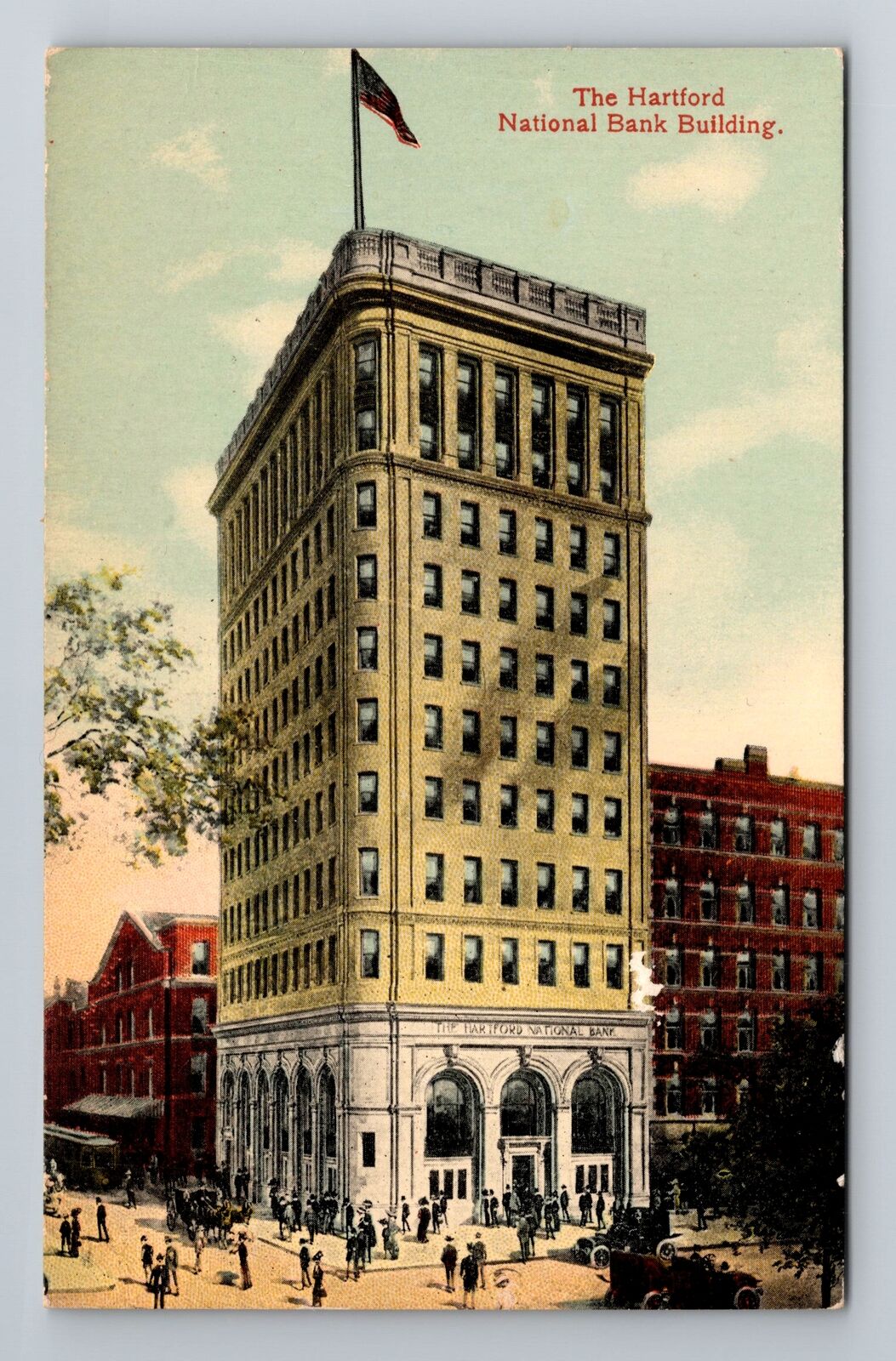 Hartford CT-Connecticut, National Bank Building, Antique, Vintage Postcard