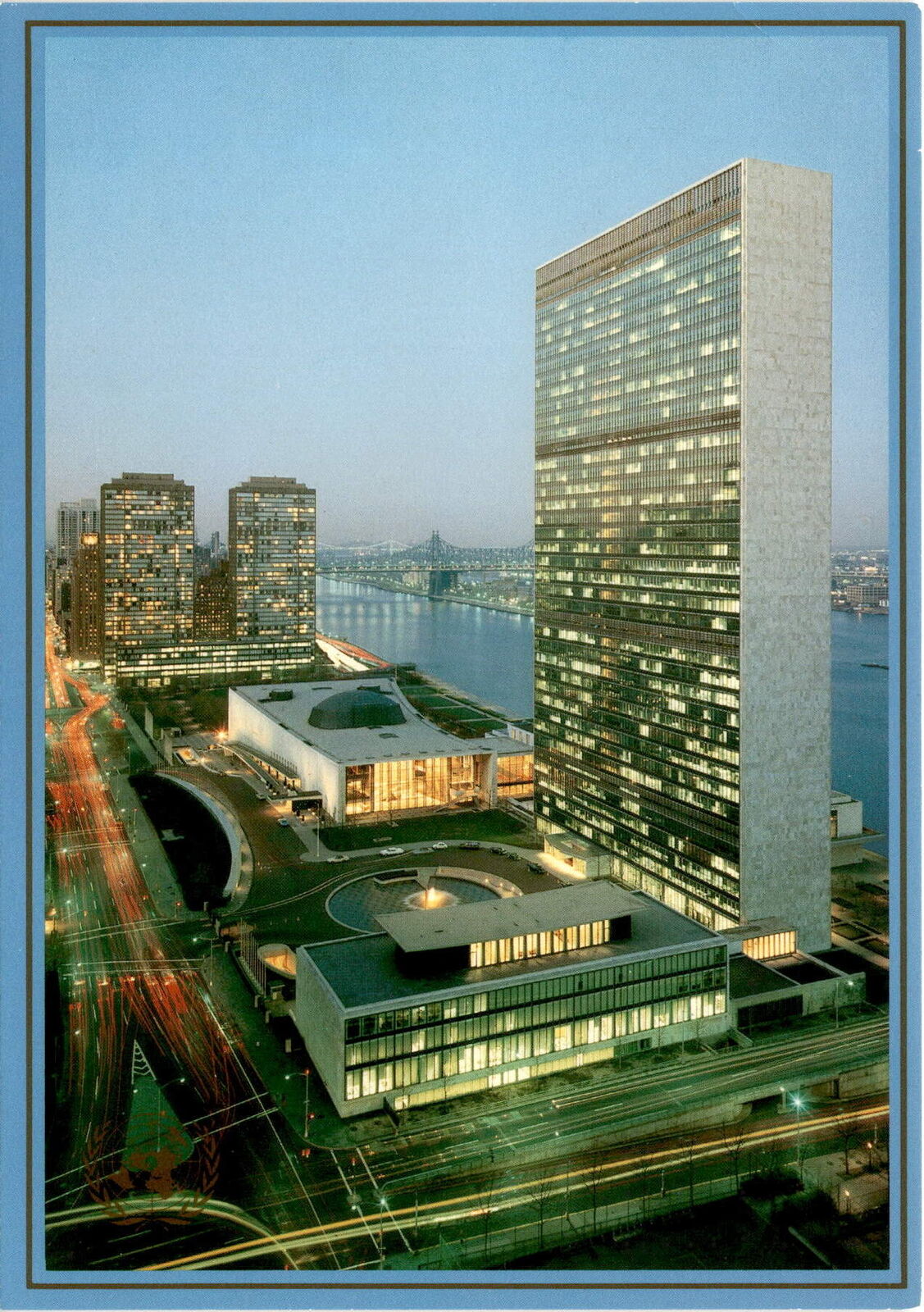 1989 United Nations Headquarters Night View Stamp - 36 cents