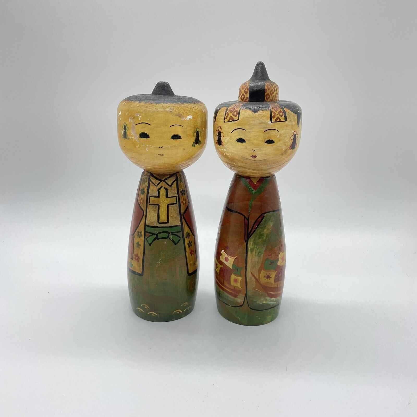 Sousaku (Creative) kokeshi japanese wooden Couple Unique Outfit