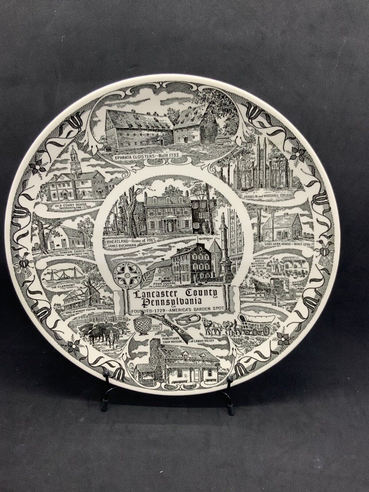 Vintage W.L. Zimmerman & Son Lancaster Pennsylvania Collectors Plate souvenir