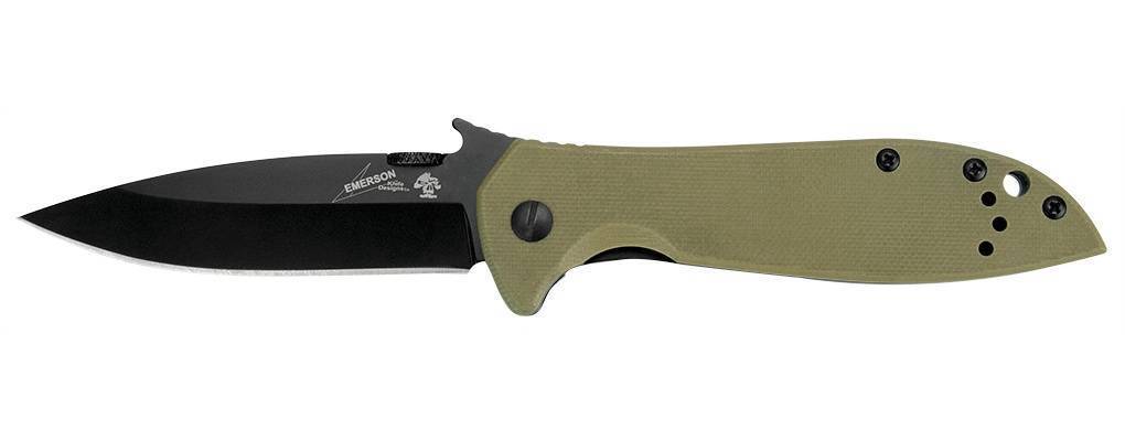 Kershaw Emerson CQC-4K Brown Handle Drop Point Blade Knife w/ Wave 6054BRNBLK