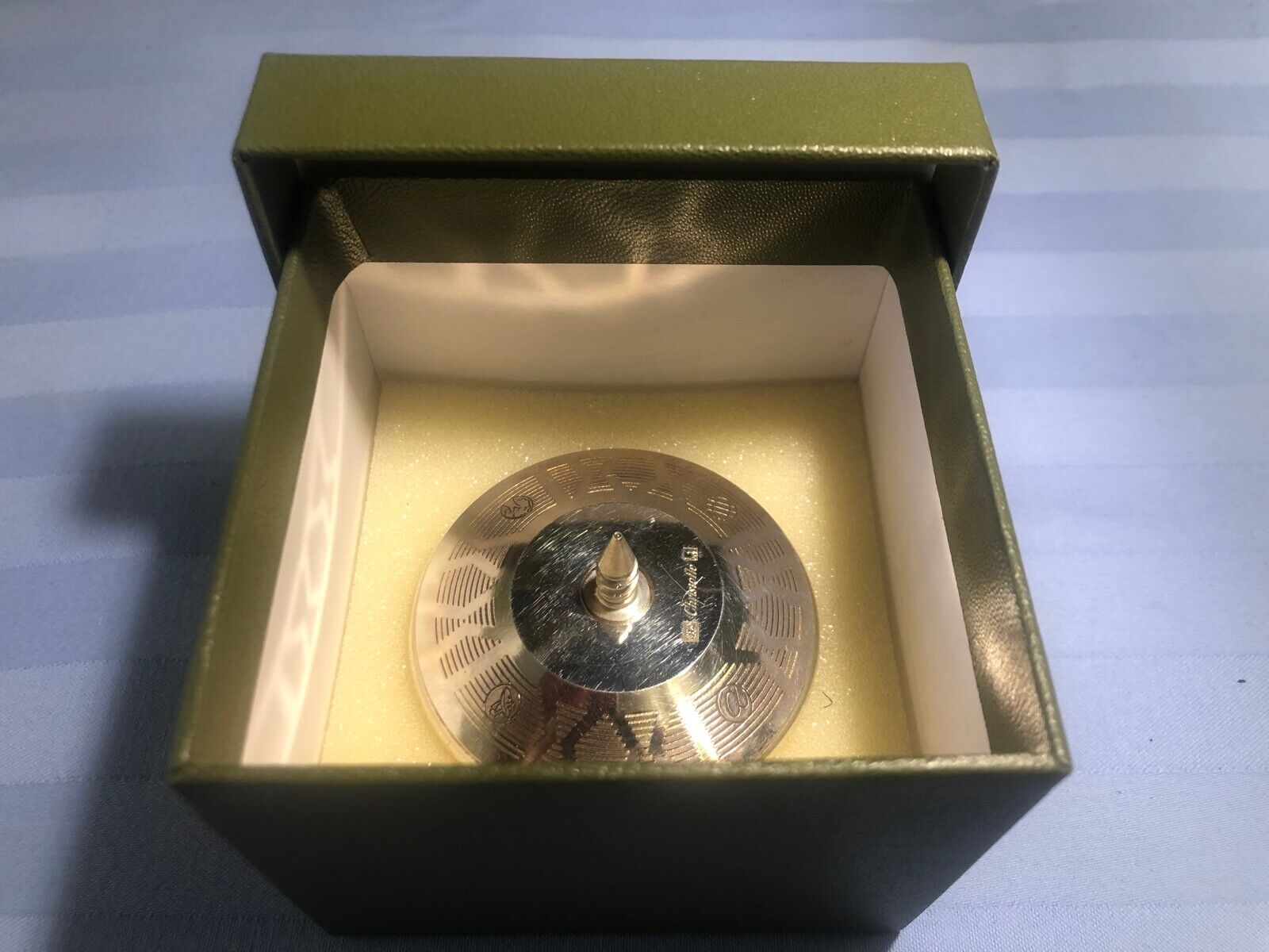 Christofle Paris Silverplated Spinning Top, PaperWeight, New W/Box
