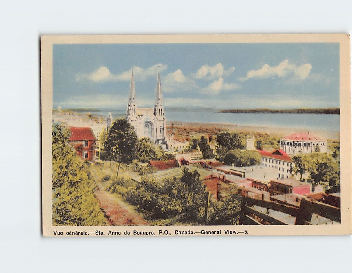 Postcard General View of Ste. Anne de Beaupre Quebec Canada