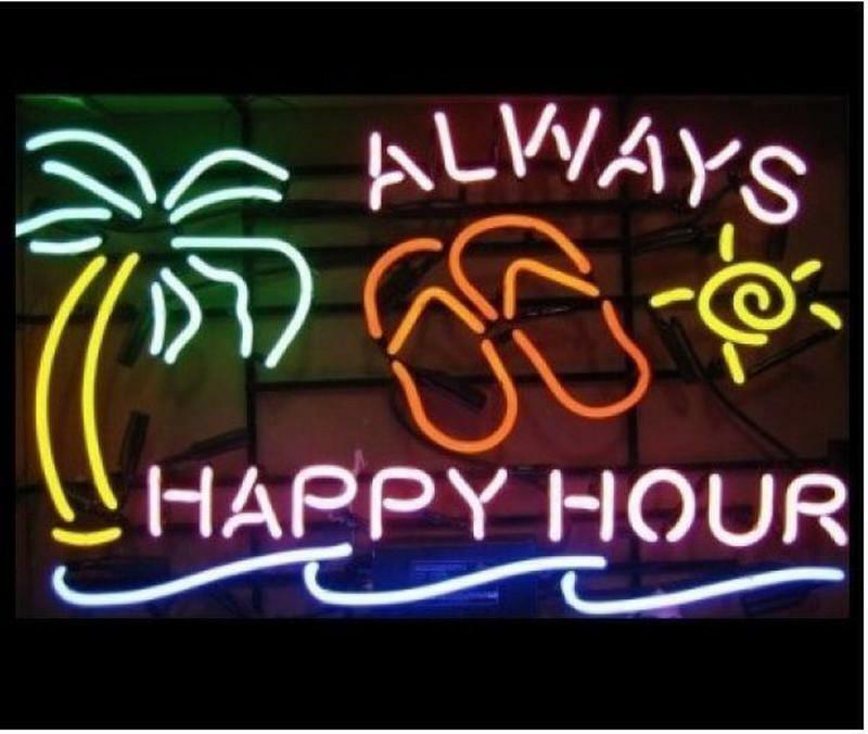 New Always Happy Hour Palm Tree  Neon Light Sign 20\