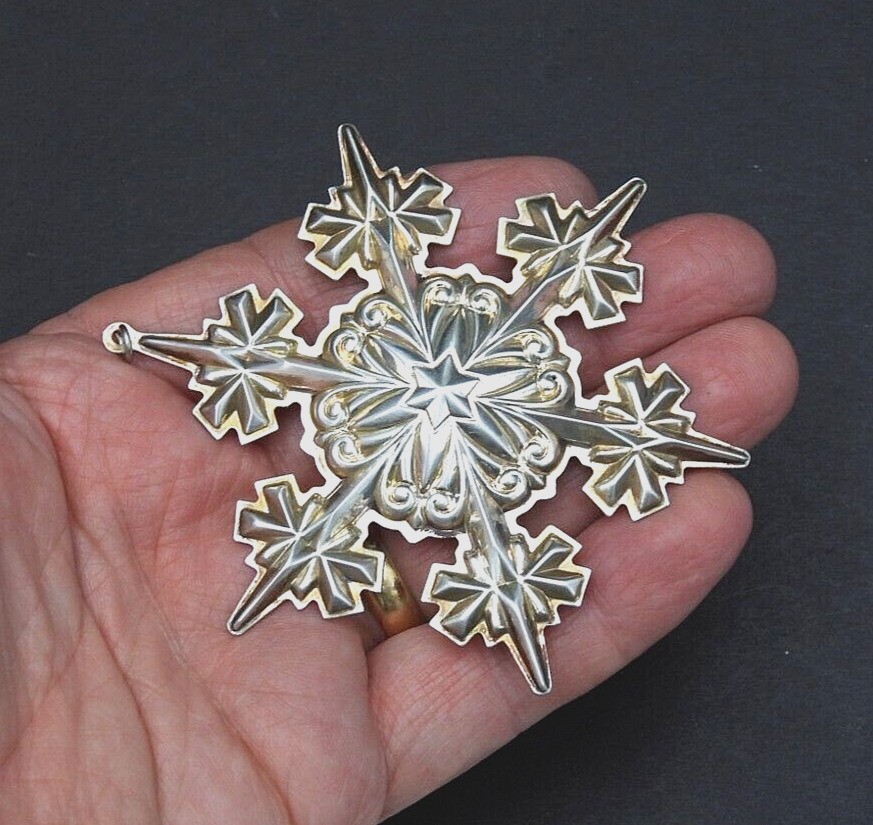 Gorham Christmas Tree Ornament Snowflake Solid 925 Sterling Silver Year 2005