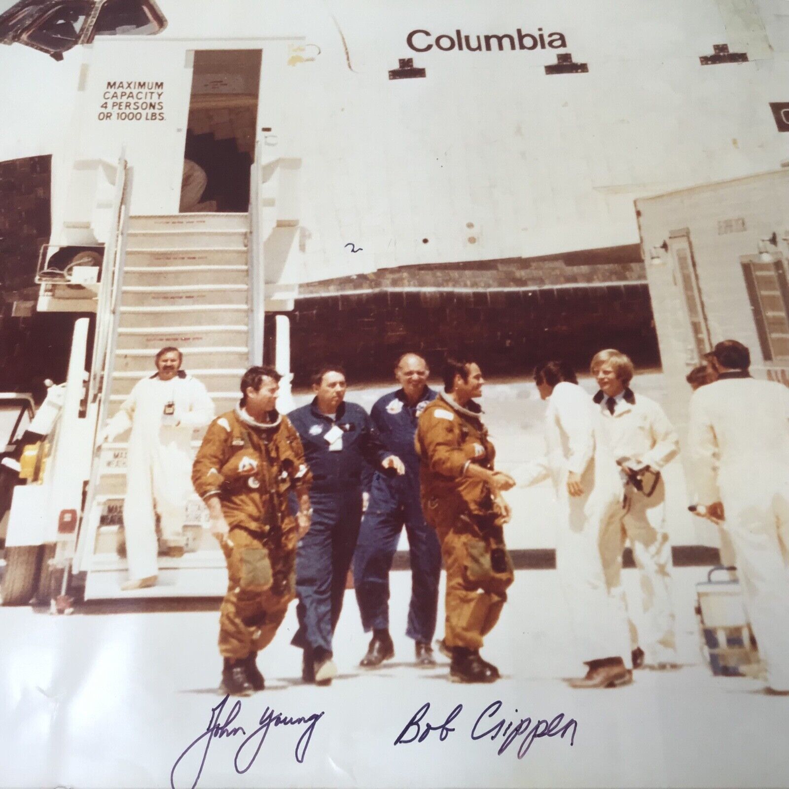 vintage NASA Columbia STS-1 kodak photo crew signed 1981