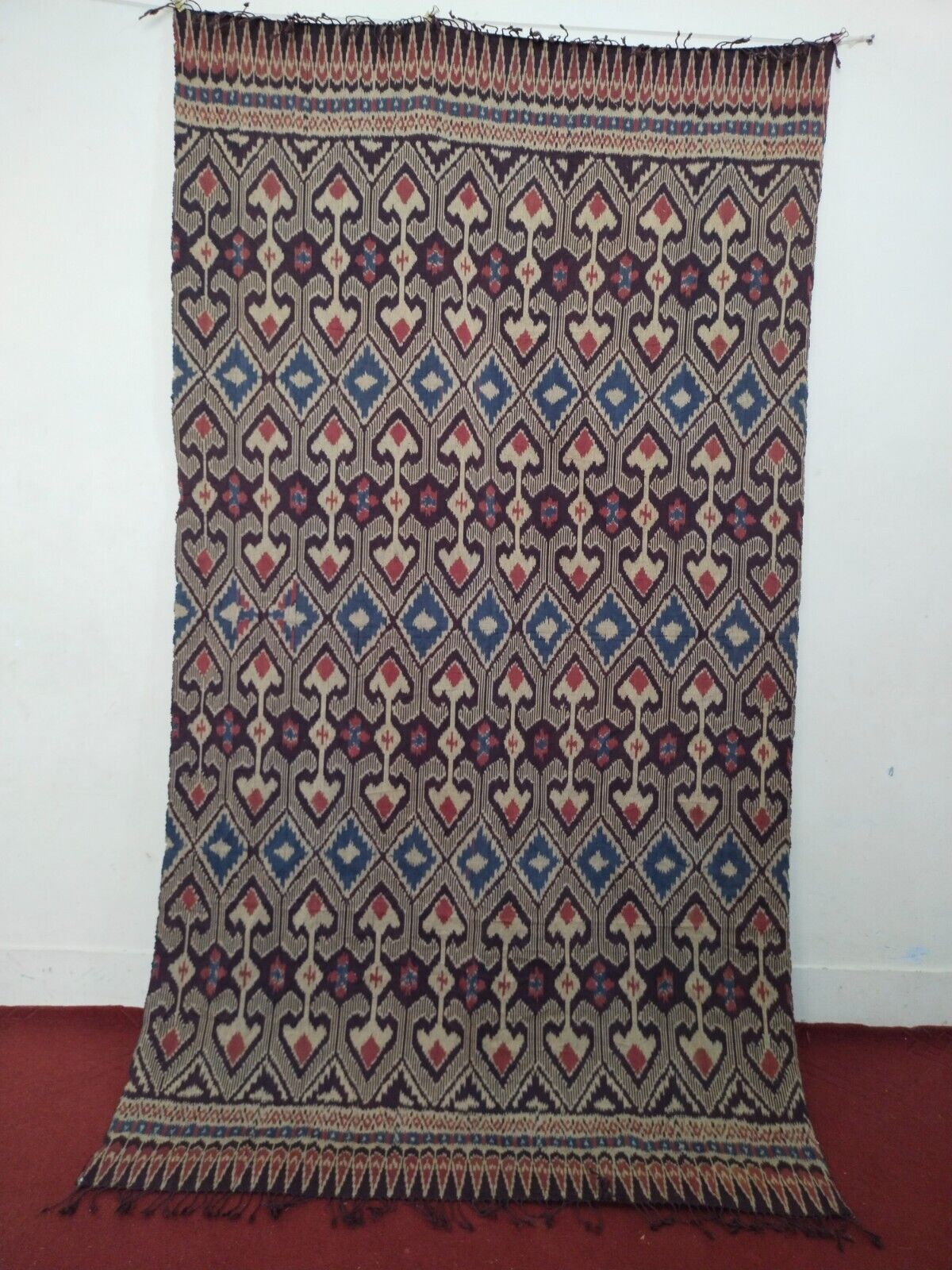 vintage gorgeous Indonesian sumba ikat hand woven shawl textile item1023