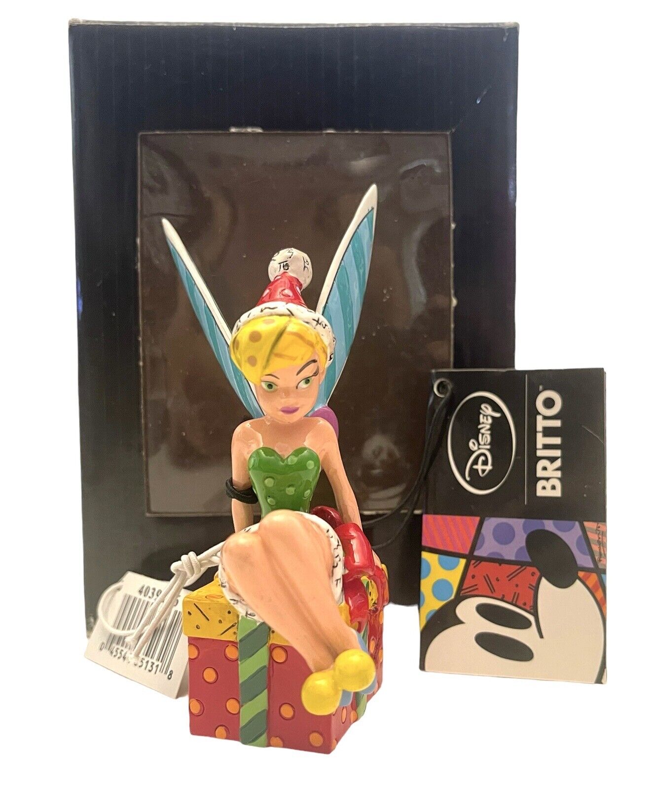 BRITTO By Disney Enesco Tinker Bell On A Present 4” Christmas Figurine 2014 NIB