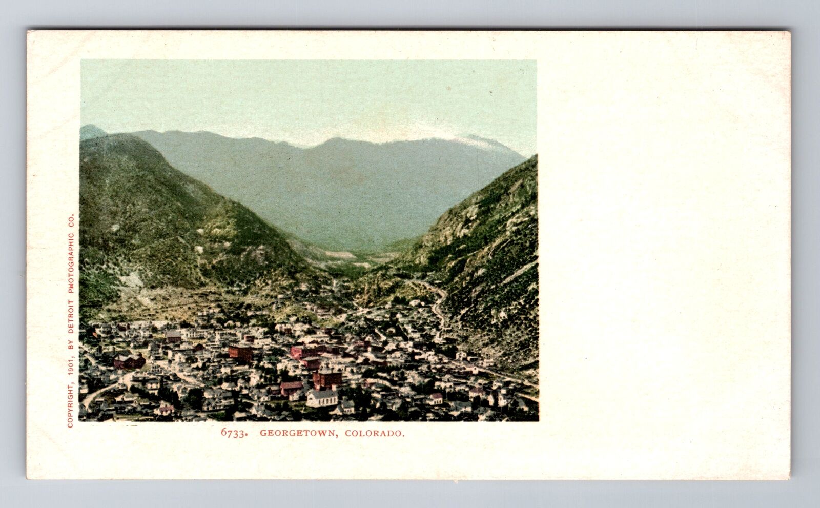 Georgetown CO-Colorado, Aerial Rocky Mountain Town View, Vintage Postcard