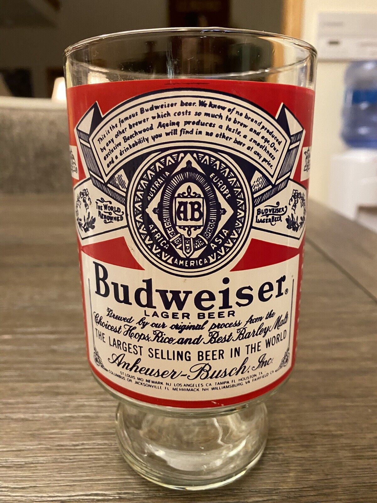 Vintage Budweiser Beer Anheuser Busch Pedestal Glass 30oz.